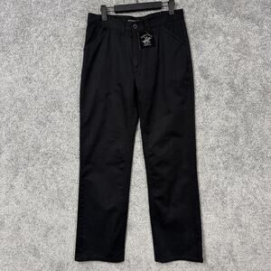 Beverly Hills Polo Club Pants Boys 16 30x28.5 Black Chino Twill School Uniform